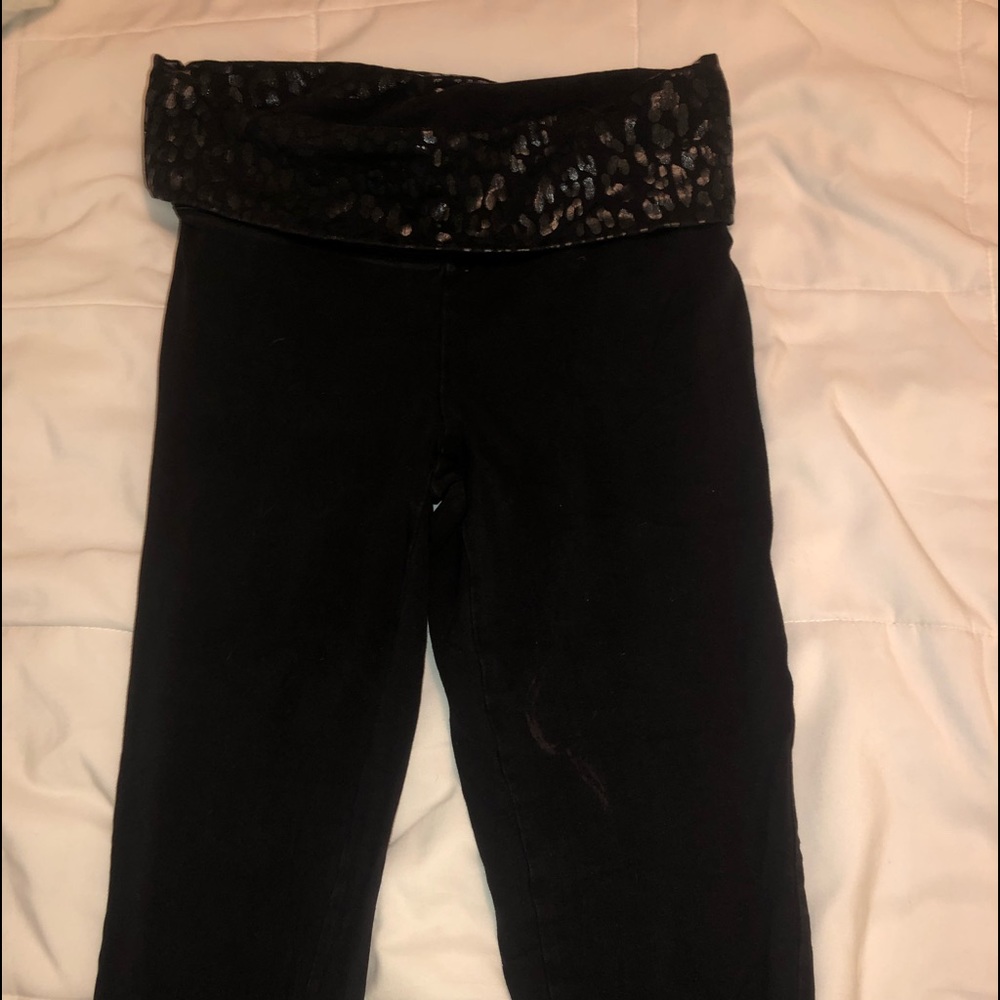 Black Leggings with Cheetah Print Band